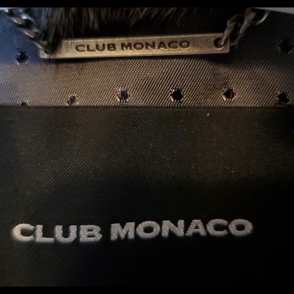 Club Monaco Genuine Rabbit/ Leather Hook Closure Vest sz Sm - Picture 5 of 7